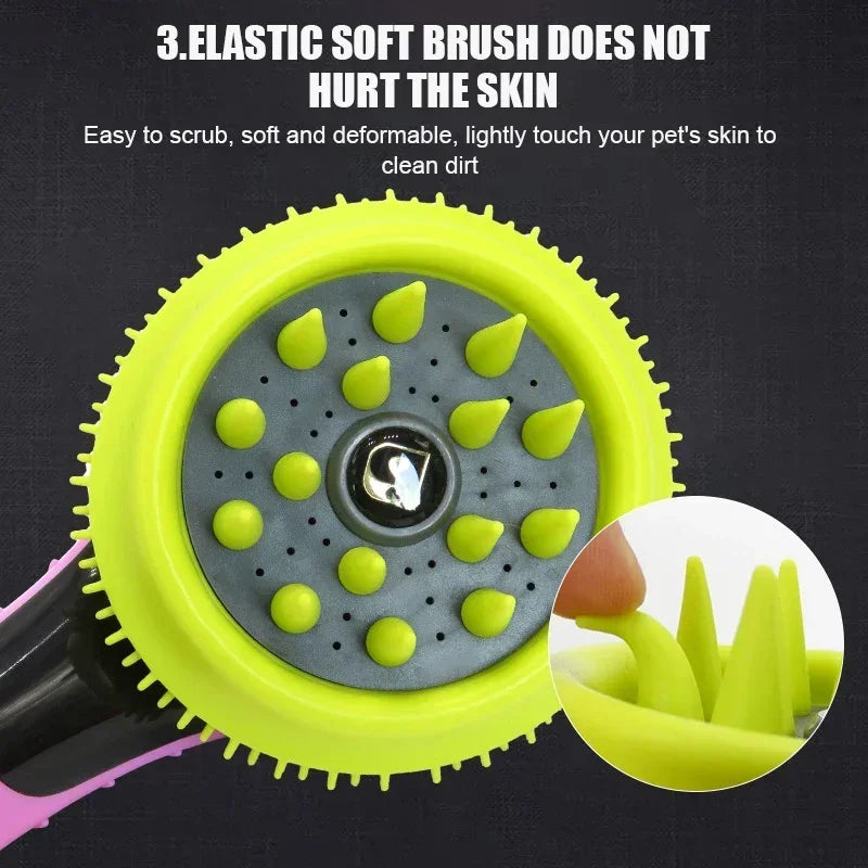 Pet Combing Massage Shower Head Bath Brush Dogs Cats