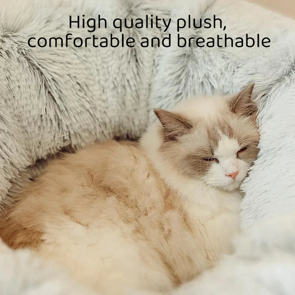 Guangdong Cat Tunnel Bed With Plush Mat Two Tunnels