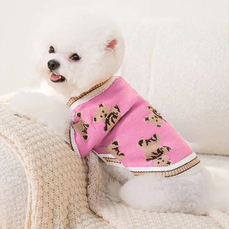 Doggyzstyle Winter Striped Knitted Dog Cardigan For Small Pets