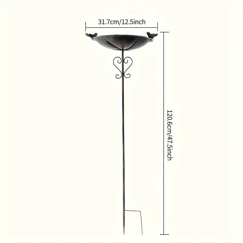 Metal Leaf Bird Feeder Stake Waterproof Outdoor Garden