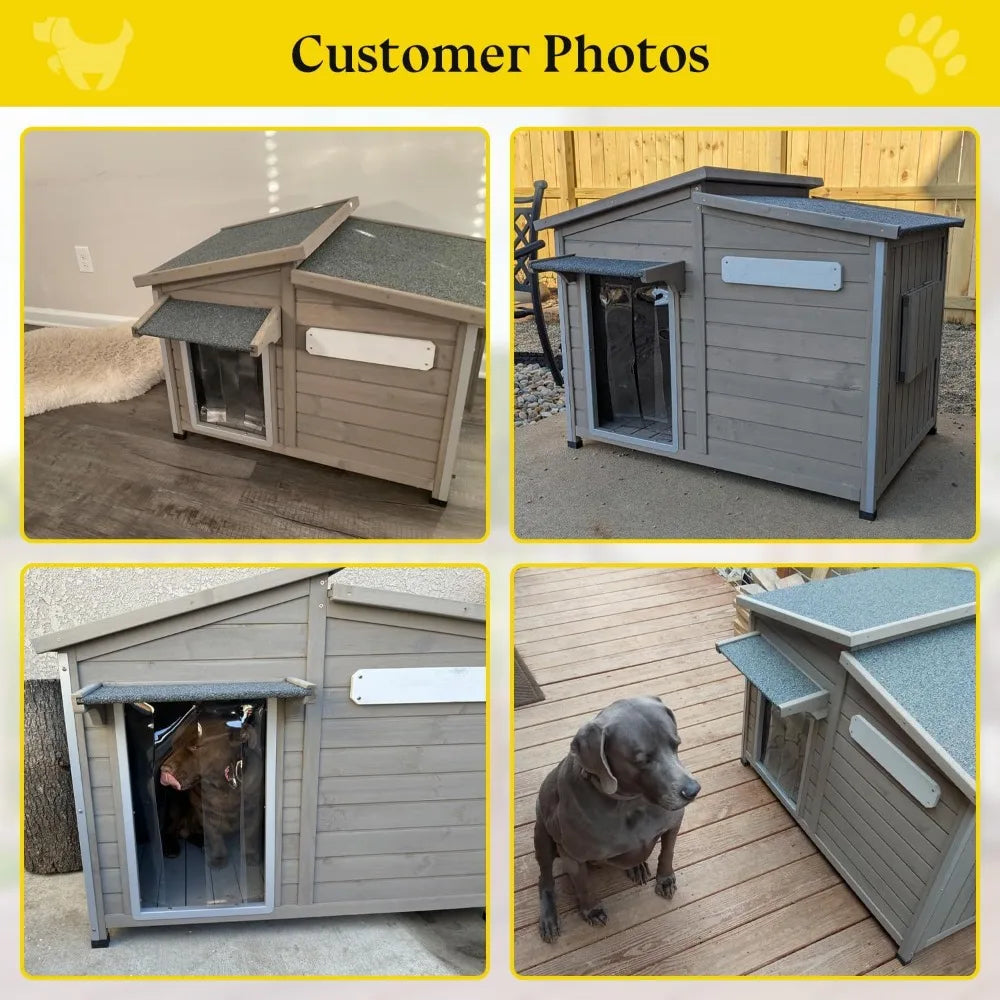 NoEnName_Null Outdoor Dog House Weatherproof Wooden Kennel