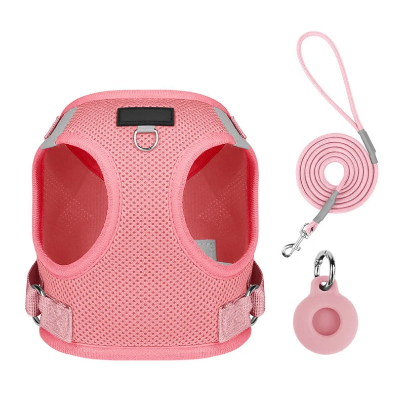 Pet Harness With AirTag Tracker And Leash Set For Pets