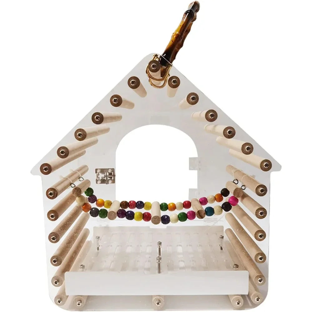 PEIS Portable Breathable Bird Travel Outdoor Carrier Cage