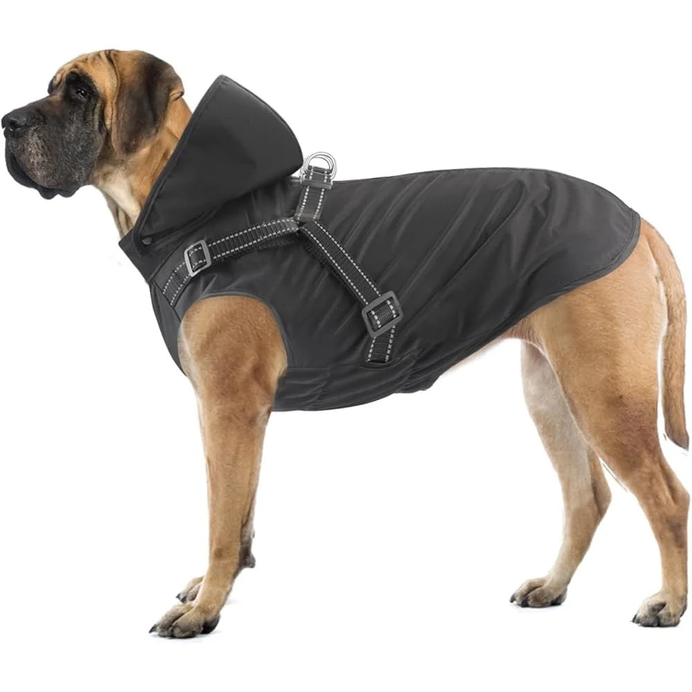 Reflective Waterproof Dog Raincoat Adjustable Hood S M L