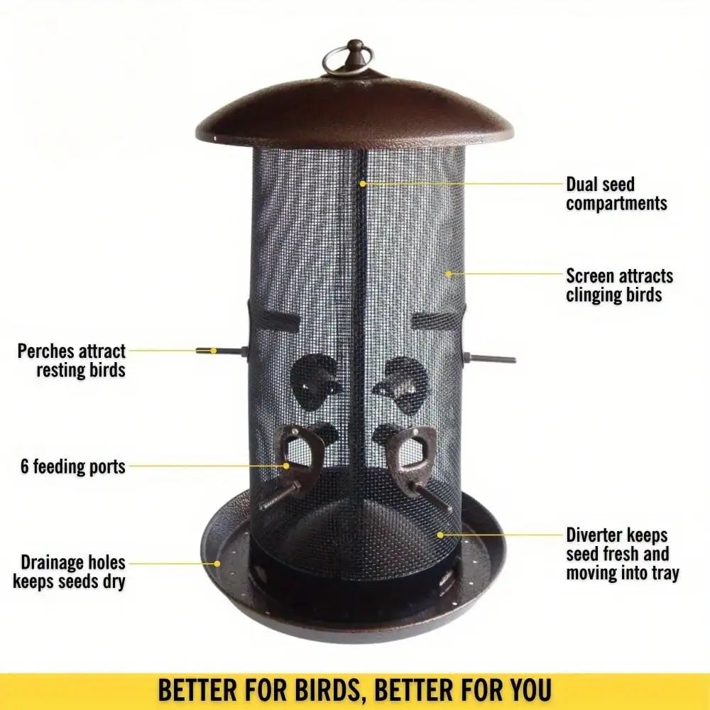 Hign Concerned Combination Screen Bird Feeder With Perches