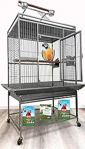 Elegant Durable Wrought Iron Parrot Bird Cage With Ladder