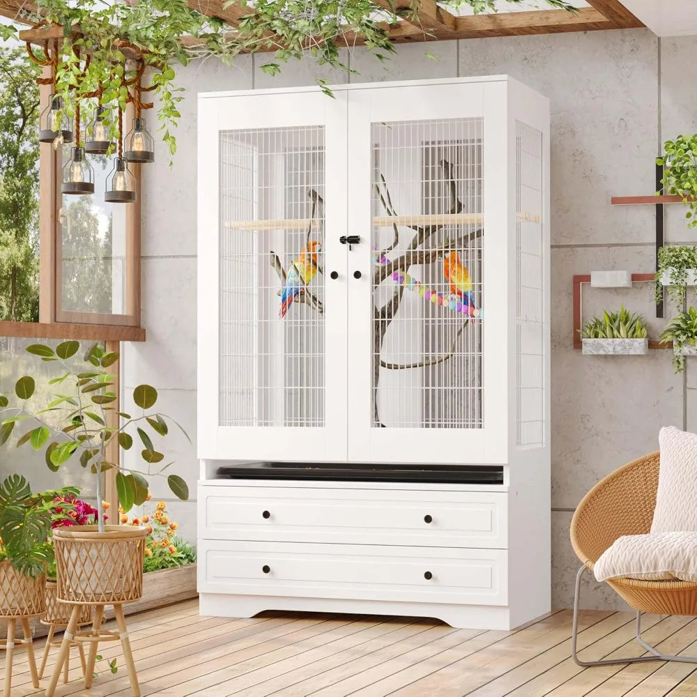 Large Bird Flight Cage With Removable Tray And Drawers