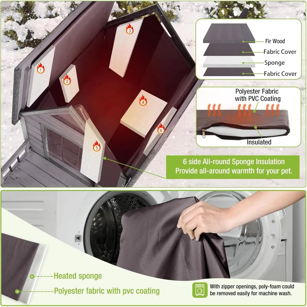 NoEnName_Null Insulated Outdoor Dog House with Waterproof Liner