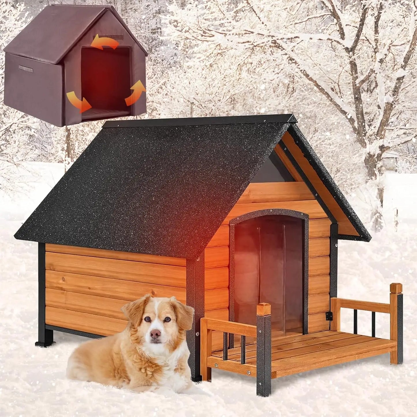 NoEnName_Null Insulated Outdoor Dog House with Waterproof Liner