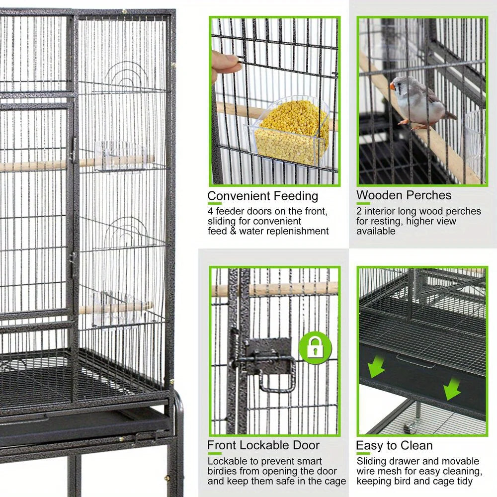 Guangdong Wrought Iron Flight Parrot Cage Rolling Stand