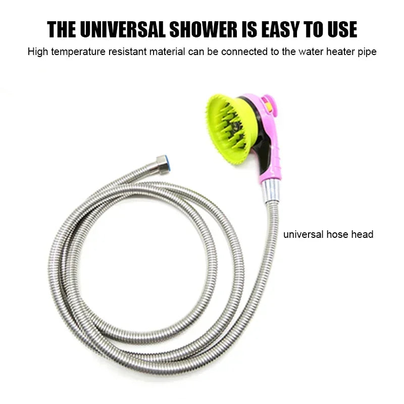 Pet Combing Massage Shower Head Bath Brush Dogs Cats