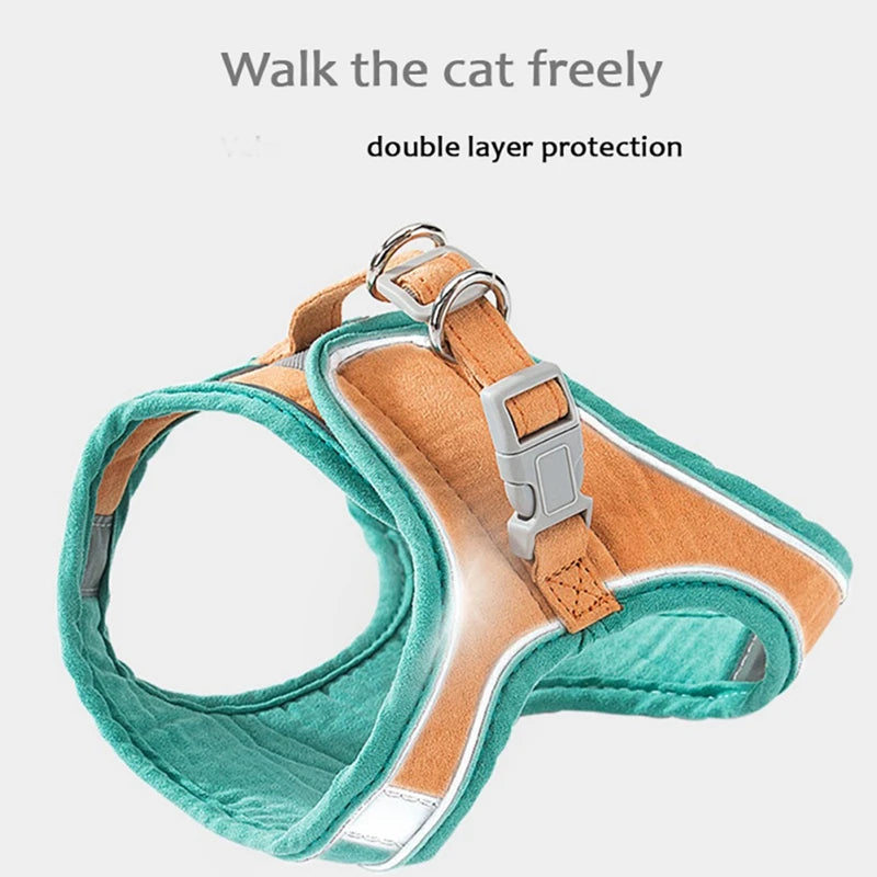 Breathable Cat Harness Leash Set With Reflective Strip
