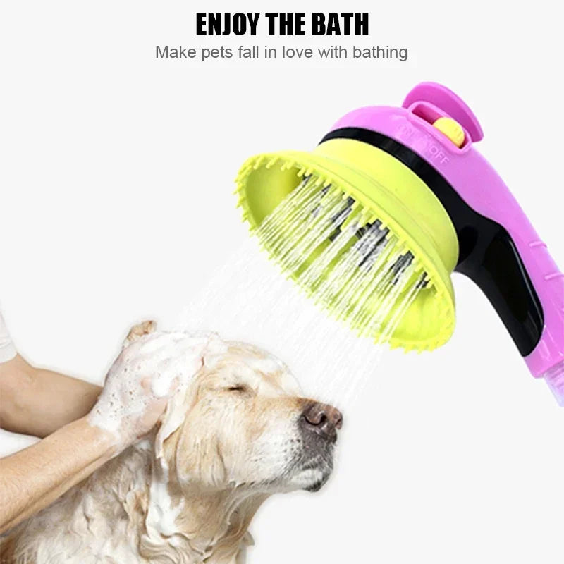 Pet Combing Massage Shower Head Bath Brush Dogs Cats