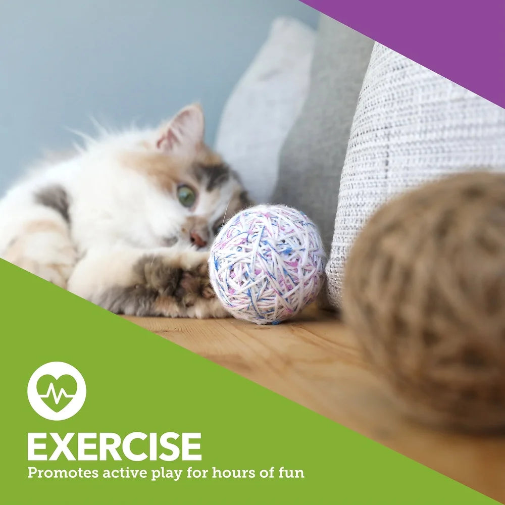 XMSJ Interactive Cat Toy Yarn Balls with Bell Rattling Sound