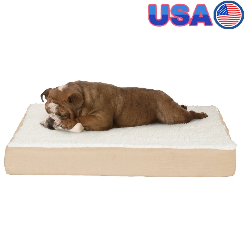 XMSJ Orthopedic Dog Bed with Memory Foam and Removable Cover