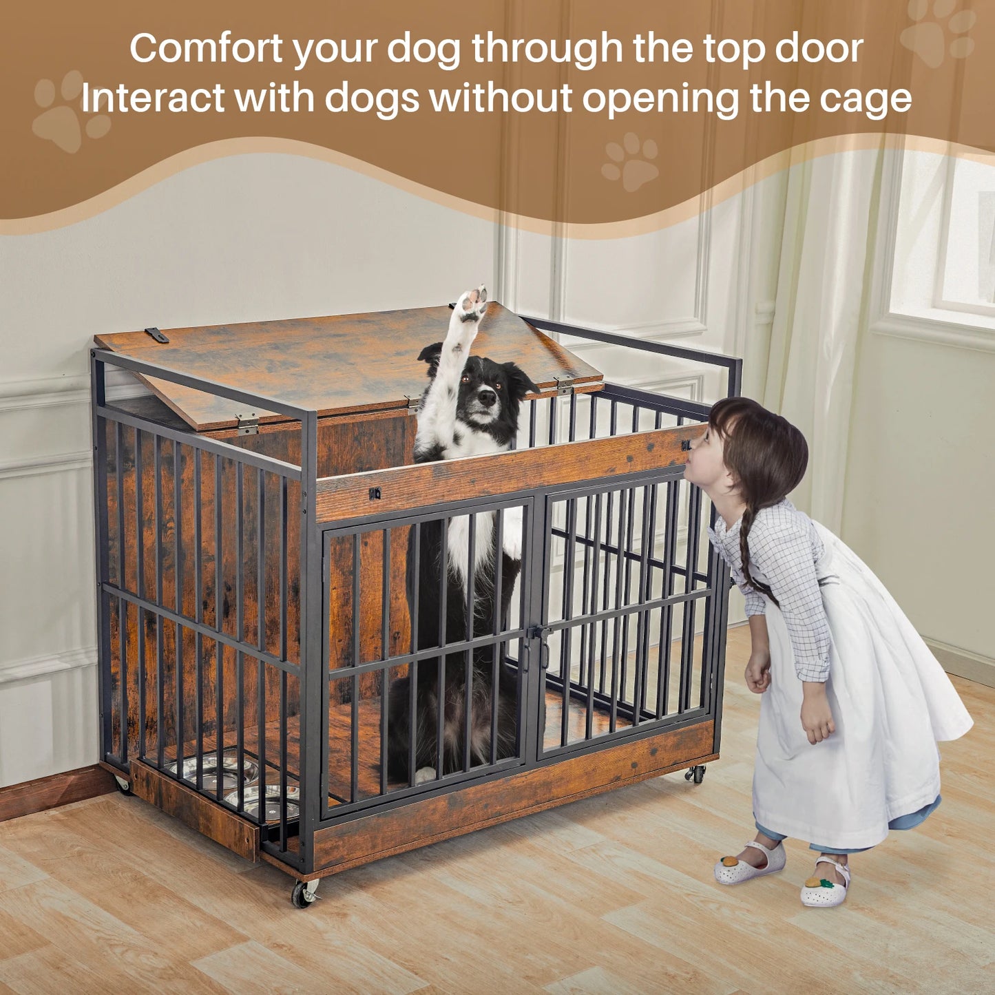 NoEnName_Null Dog Crate Furniture End Table Indoor Kennel