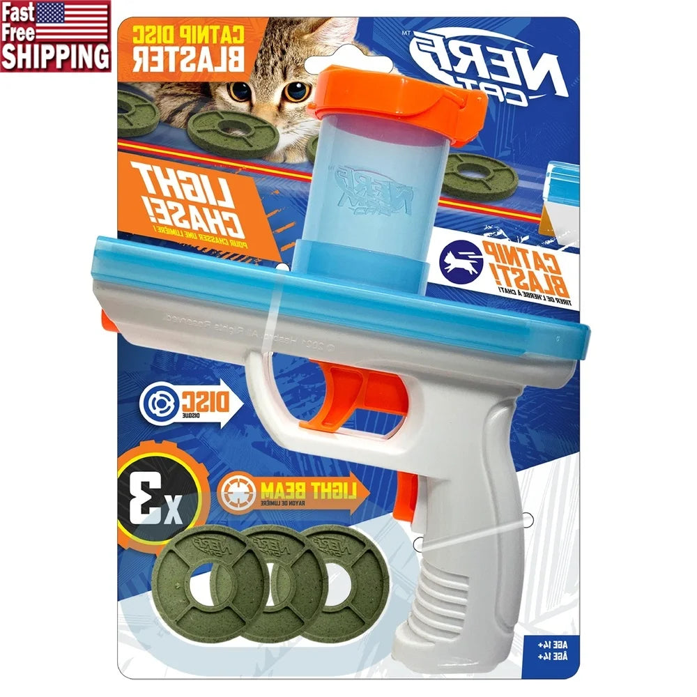 XMSJ Catnip Disc Treat Blaster Toy with Laser Light