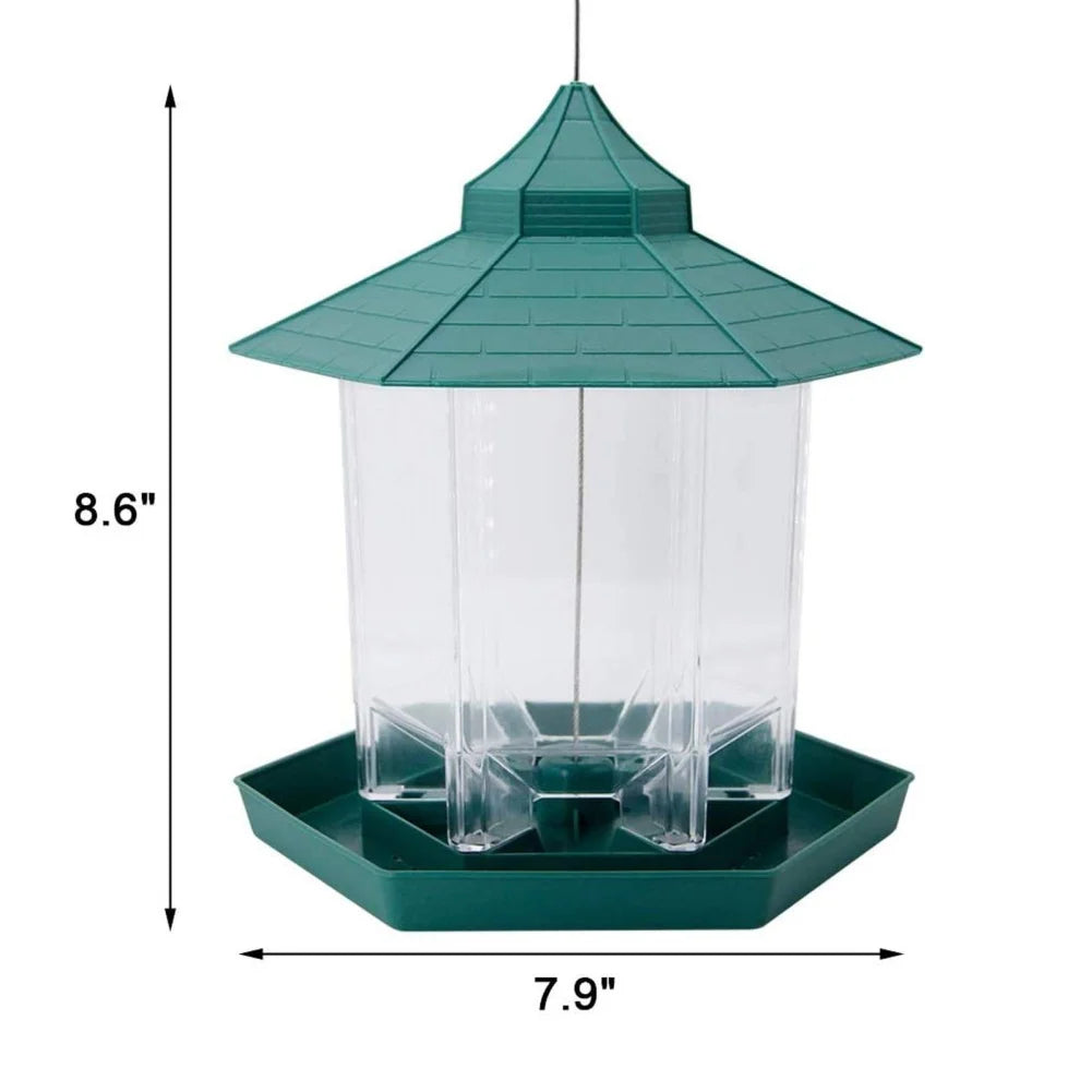 Hangable Waterproof Outdoor Bird Feeder With Hanging Rope