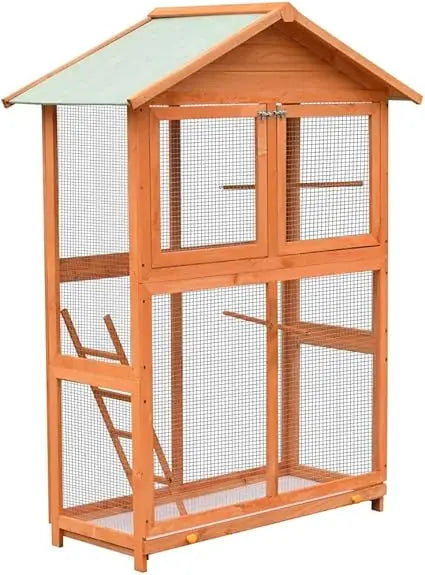 Fregramei Wooden Outdoor Bird Aviary Parrot Cage Small Bird