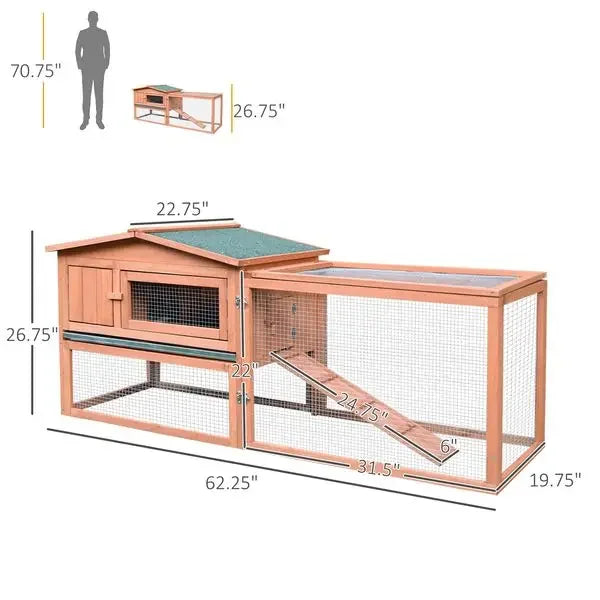 Hign Concerned Outdoor Rabbit Hutch With Run Elevated House