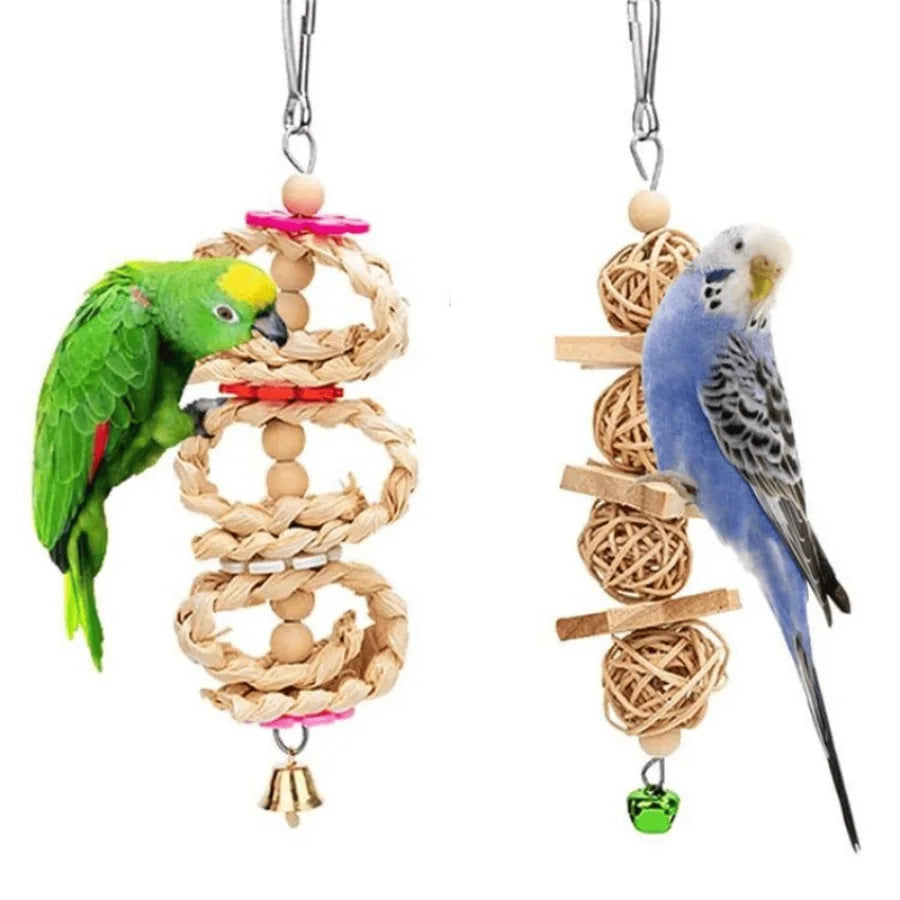 Hign Concerned Natural Wood Parrot Chew Toys And Ladder