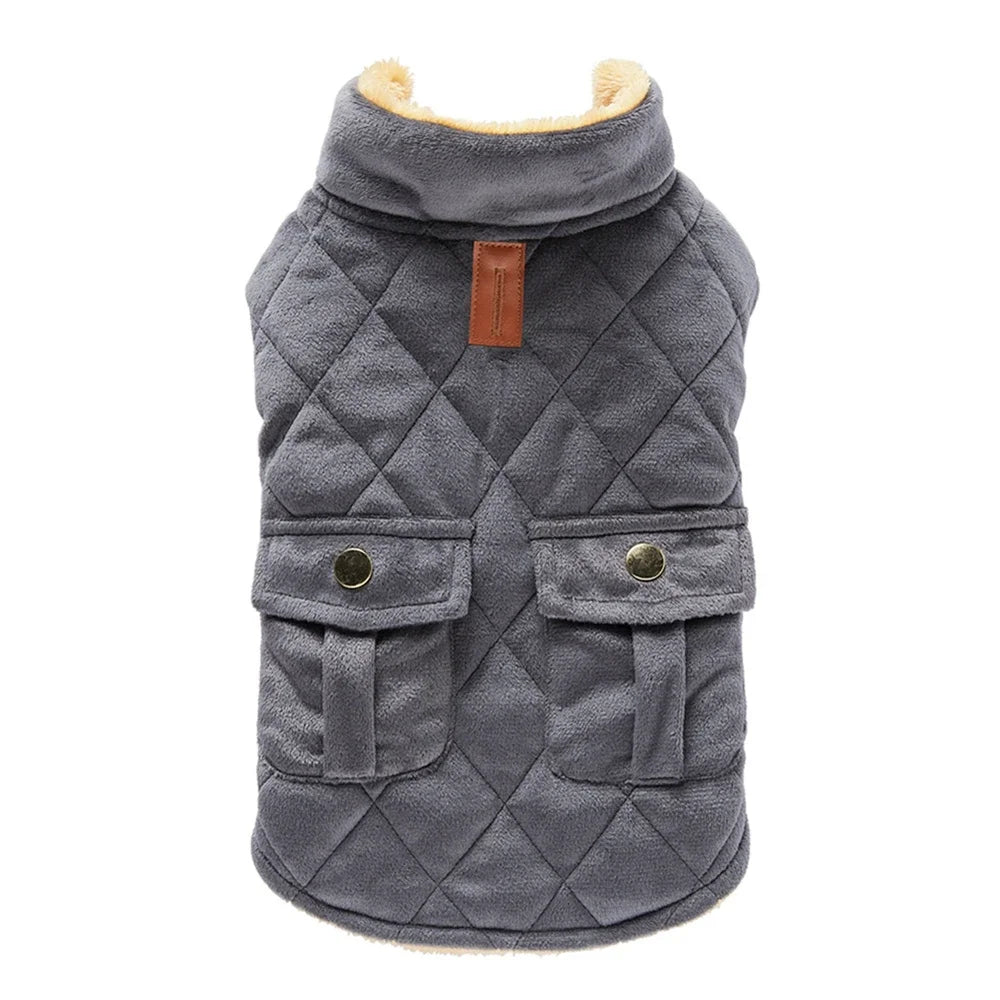 Guangdong Winter Plush Dog Jackets with Double Pockets
