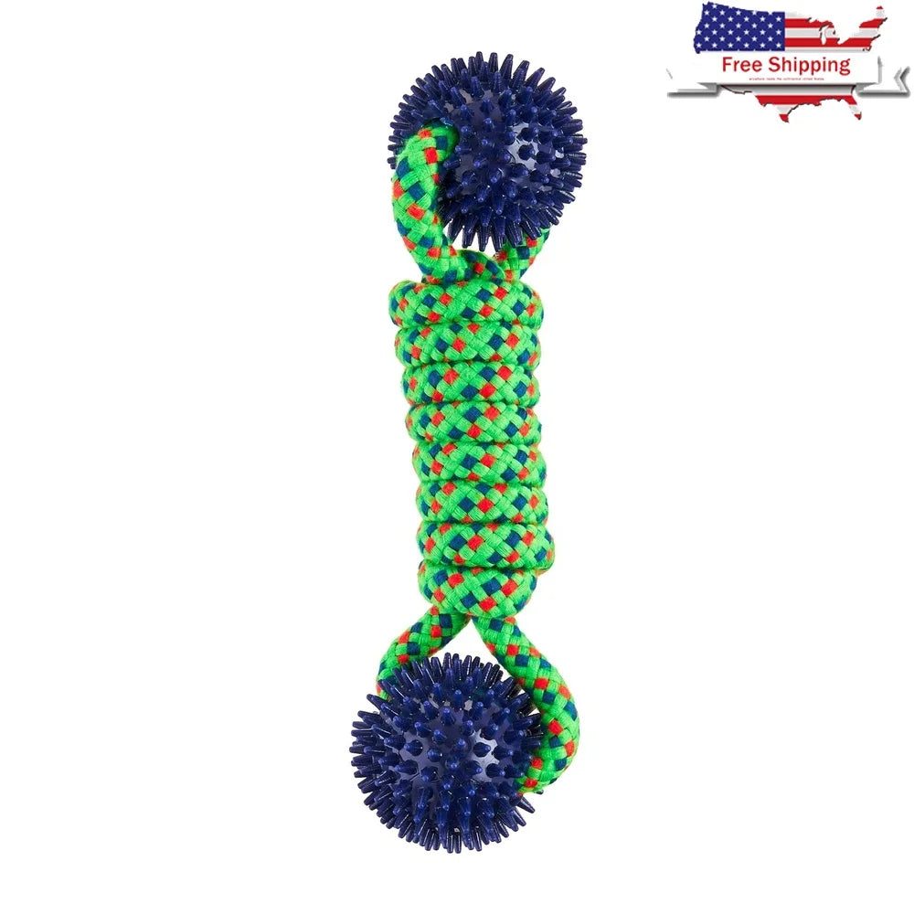 Durable Dog Chew Toy by XMSJH with Rope and Spiky Balls