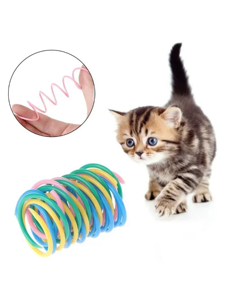 NoEnName Null Cat Spring Toys Colorful Spiral Interactive Toy Set