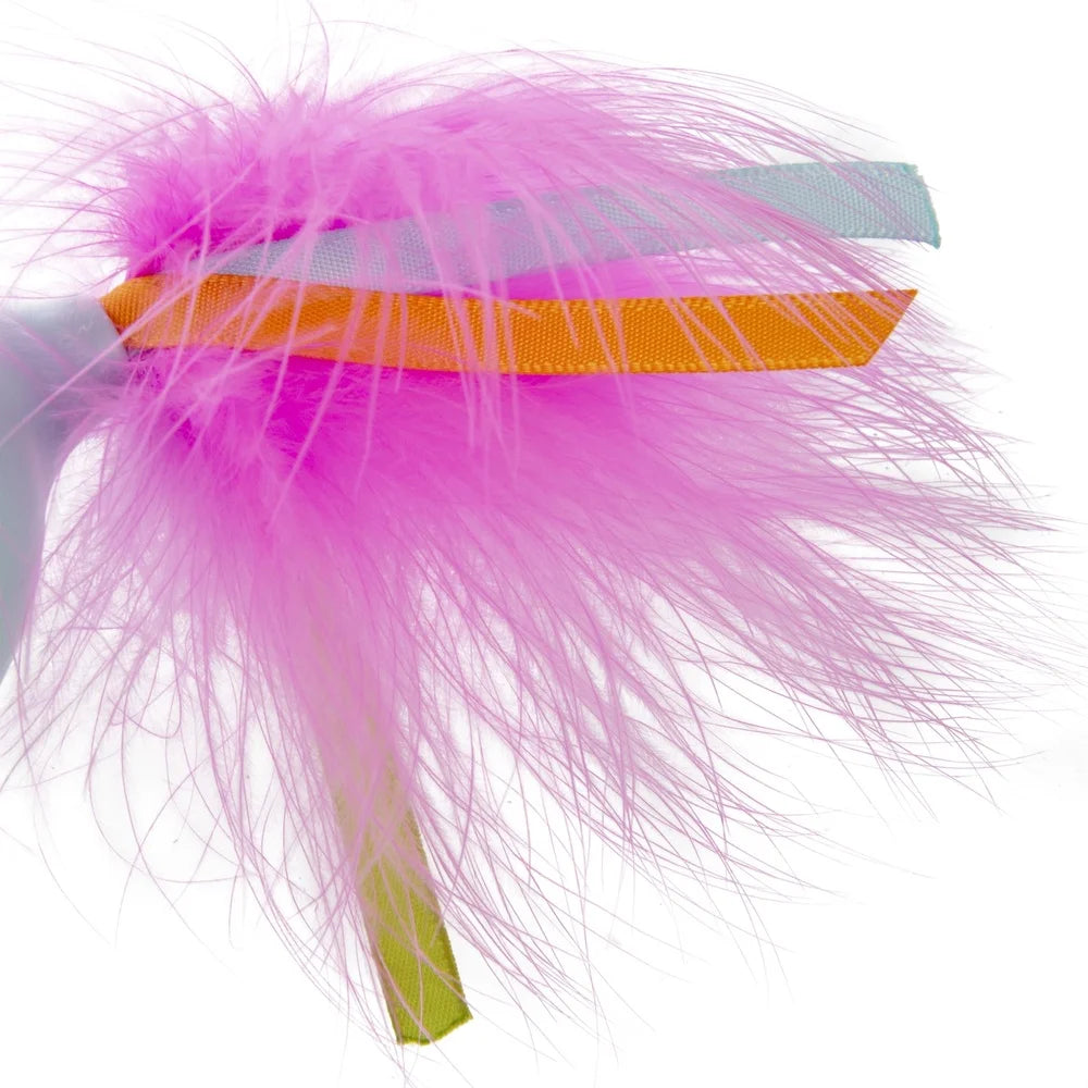 XMSJ Candy Rolling Cat Toy with Feather Ribbon