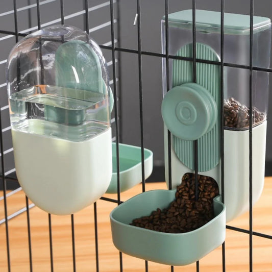 27oz Automatic Pet Bowl Cage Hanging Feeder Water Bottle Food Container Dispenser For Puppy Cat Rabbit Feeding Tool