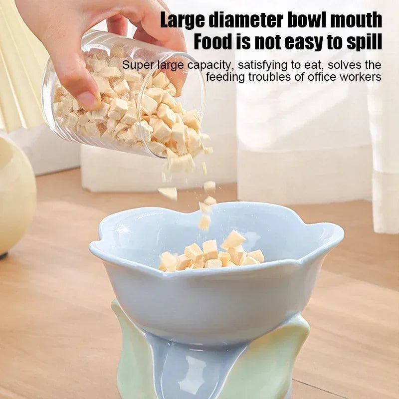 Cat Flower Bowl Raised Ceramic Pet Drinking Feeding Supplies Elevated Non-Slip Small Dogs Cats