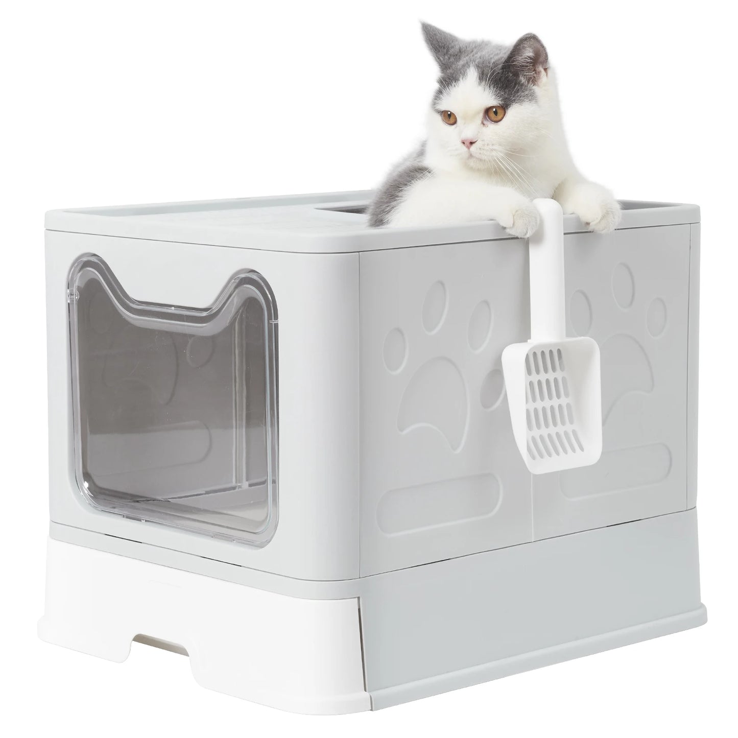 NoEnName_Null Cat Litter Tray Box with Scoop and Drawer