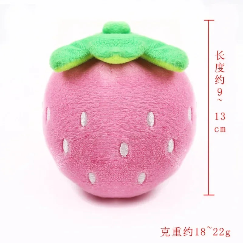NoEnName Null Plush Strawberry Dog Toy Squeaky Chew Puzzle
