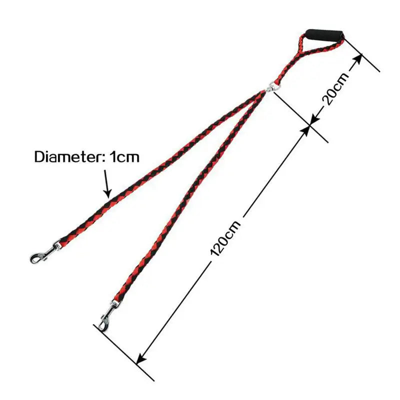 NoEnName Double Leash 360 Degree Rotation Knotless Pet Leash