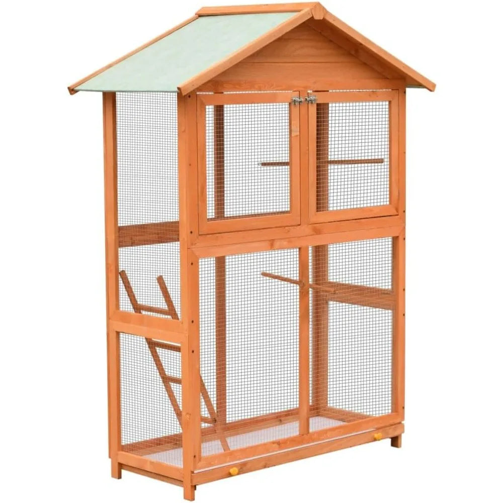 Fregramei Wooden Outdoor Bird Aviary Parrot Cage Small Bird