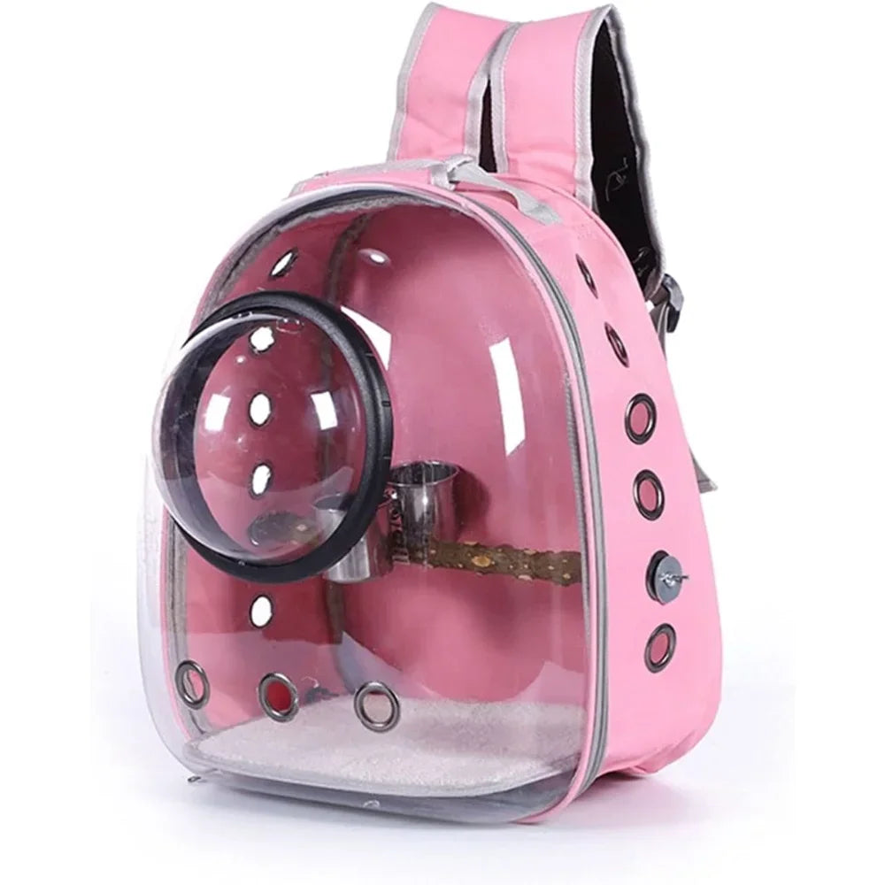 Peisi Portable Breathable Bird Carrier Backpack Travel Cage