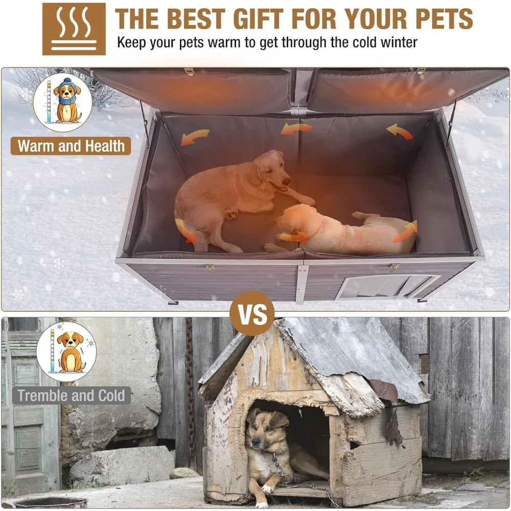 NoEnName_Null Outdoor Insulated Dog House for Winter Weather Protection