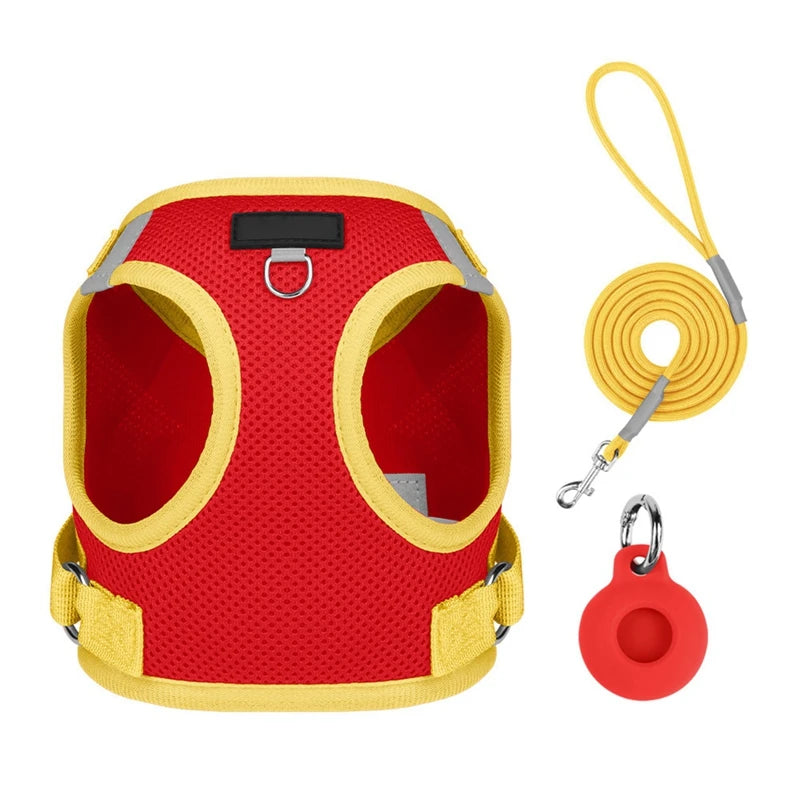 Pet Harness With AirTag Tracker And Leash Set For Pets