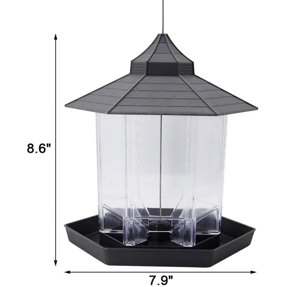 Hangable Waterproof Outdoor Bird Feeder With Hanging Rope