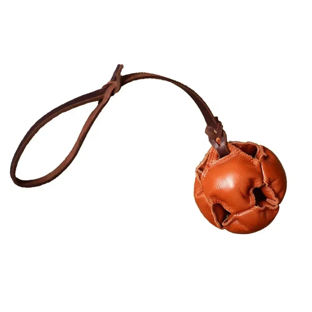 NoEnName Null Leather Dog Training Ball Toy with Handle