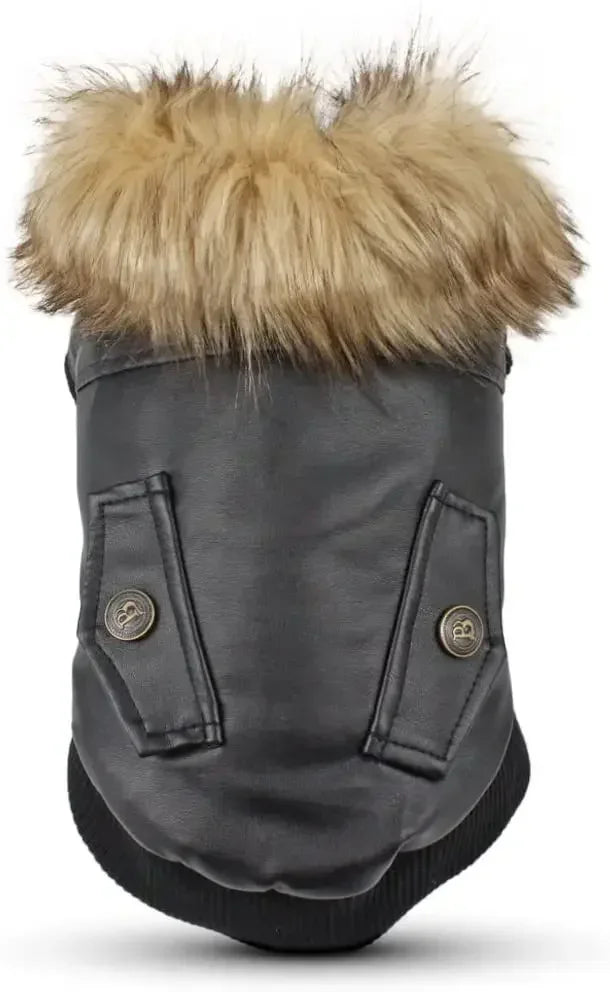 Hign-Concerned Waterproof PU Leather Winter Dog Jacket