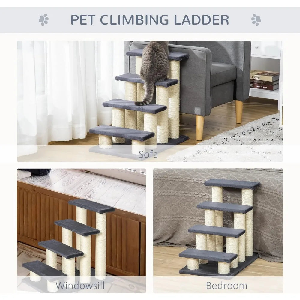 Cat Tree For High Beds Indoor Cats With Sisal Scratching Post