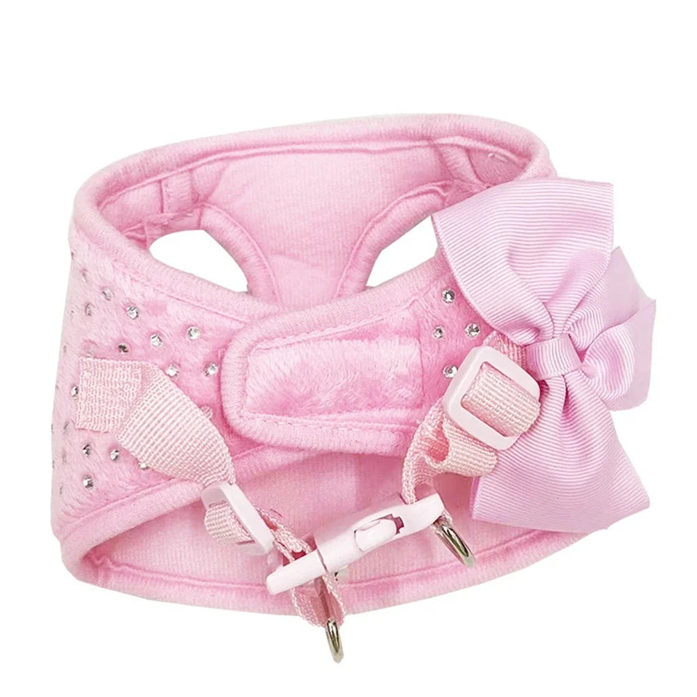 Bowknot Vest Harness For Dogs And Cats Leash Kit Adjustable