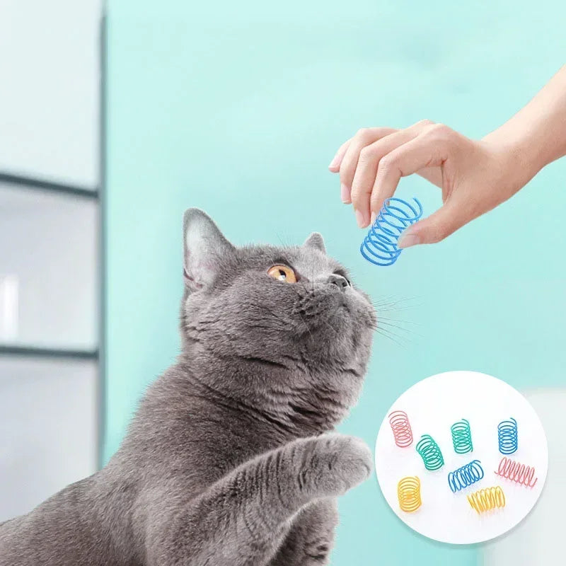 NoEnName Null Cat Spring Toys Colorful Spiral Interactive Toy Set