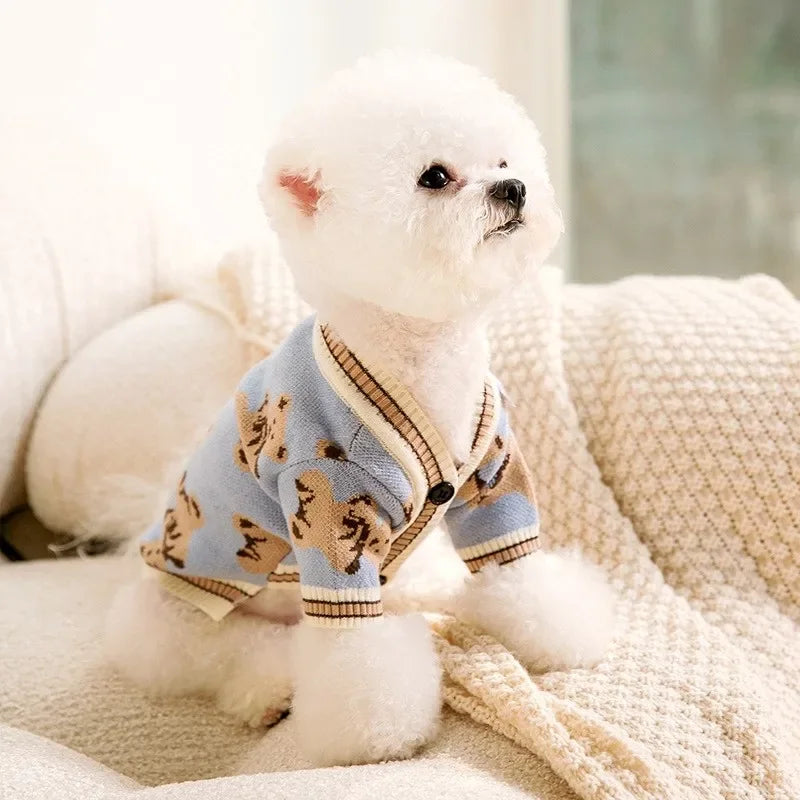 Doggyzstyle Winter Striped Knitted Dog Cardigan For Small Pets