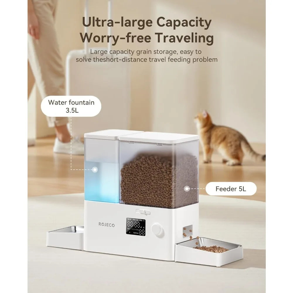 Hign-Concerned Automatic Cat Feeder and Water Dispenser Set