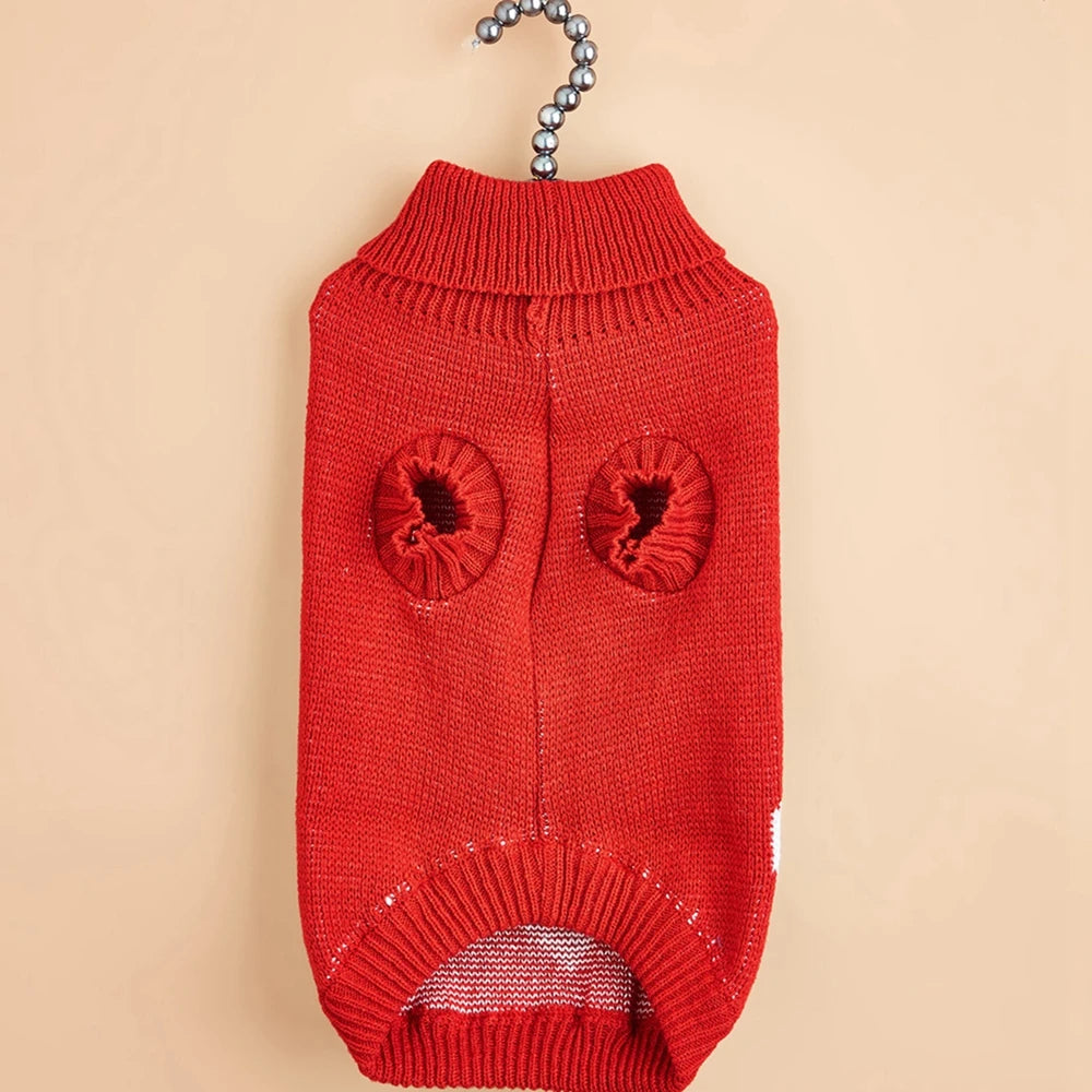 Warm Heart Pattern Pet Sweater Knitwear For Cats And Dogs