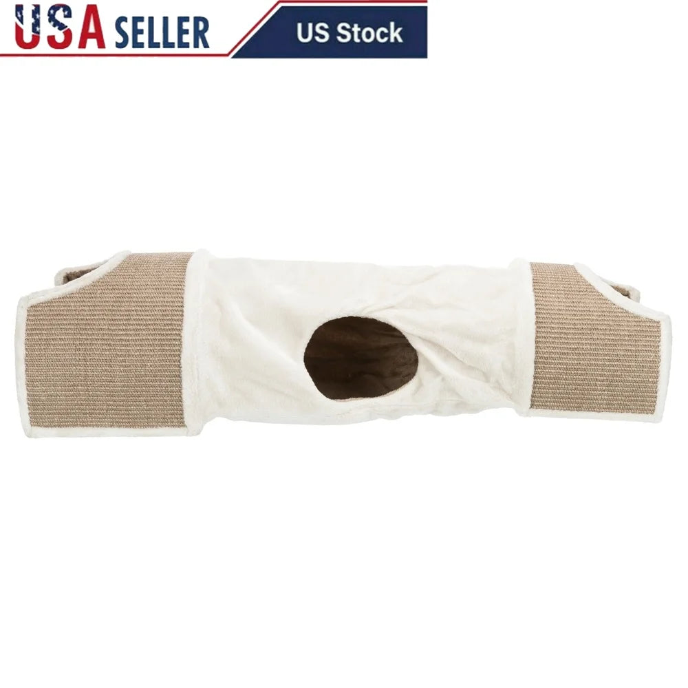 XMSJ Cozy Cat Condo Tunnel with Scratching Surface and Toy