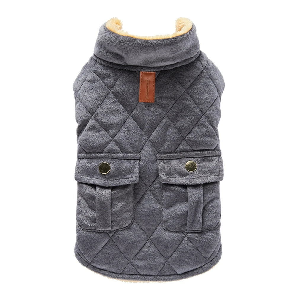 Winter Warm High Collar Dog Coat With Soft Fleece Fabric