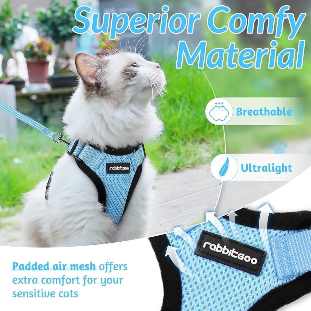 Escape Proof Cat Harness Leash Adjustable Soft Vest